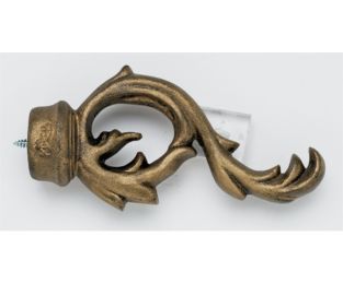 Leaf Scroll Finial With Plug - 801 - Iron Gold